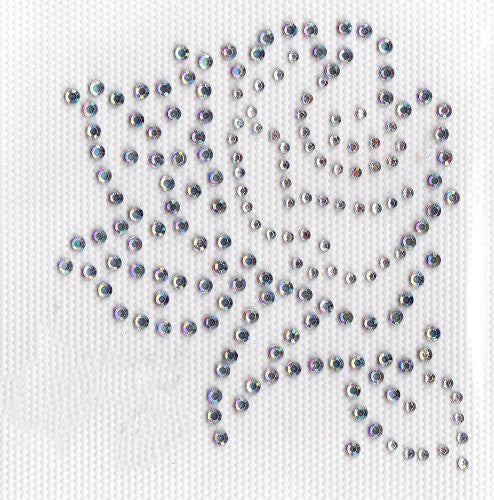 Rose Iron On Hot Fix Transfer Rhinestone --AB clear