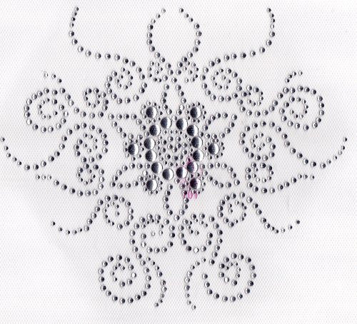 Neckline Iron On Hot Fix Rhinestone Transfer -- Clear