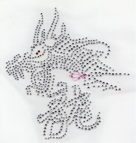 chinese character -- dragon Iron On Hot Fix Transfer Rhinestone -- Clear