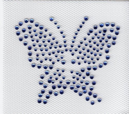 Butterfly Iron On Hot Fix Rhinestone Transfer --Sappire