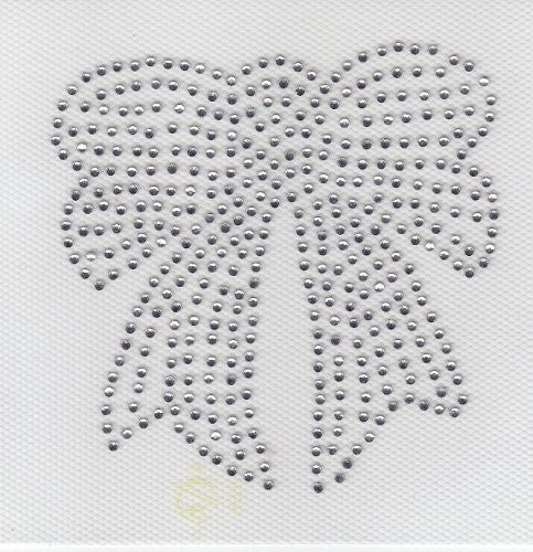 Bow Iron On Hot Fix Transfer Rhinestone -- Clear