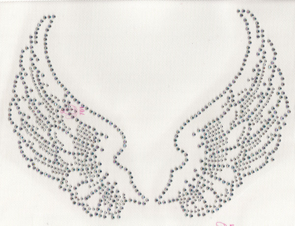 @Fedol Large Angel Wings Iron On Hot Fix Rhinestone Transfer
