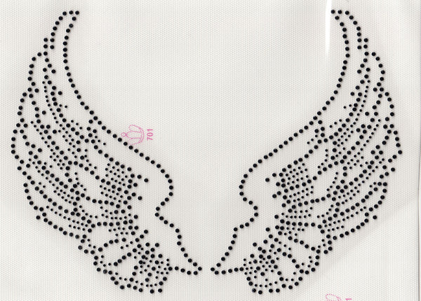 @Fedol Large Angel Wings Iron On Hot Fix Rhinestone Transfer