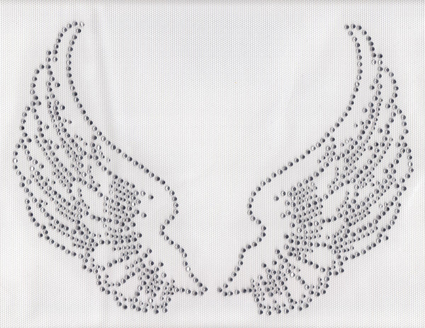 @Fedol Large Angel Wings Iron On Hot Fix Rhinestone Transfer